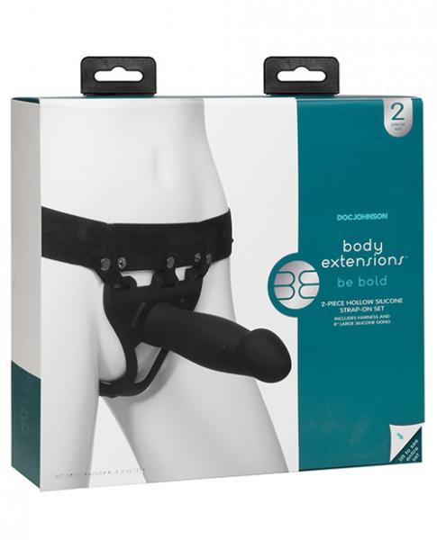 Body Extensions Be Bold 2 Piece Strap On Set Black - OmniPleasures