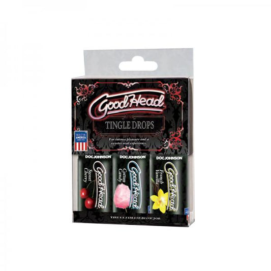 Goodhead Tingle Drops 3-pack French Vanilla, Cotton Candy, Sweet Cherry - OmniPleasures