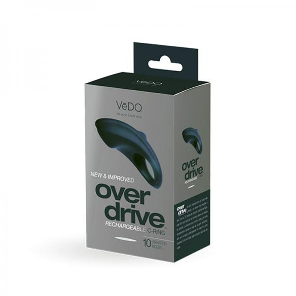 Vedo Overdrive+ Rechargeable Vibrating Ring - Just Black - OmniPleasures