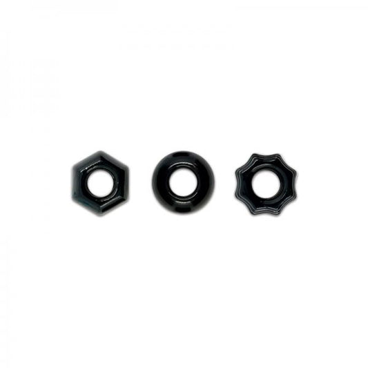 Renegade Chubbies 3 Pack Cock Rings Black - OmniPleasures