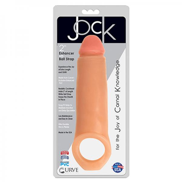 Jock Enhancer 2 inches Extender With Ball Strap Beige - OmniPleasures