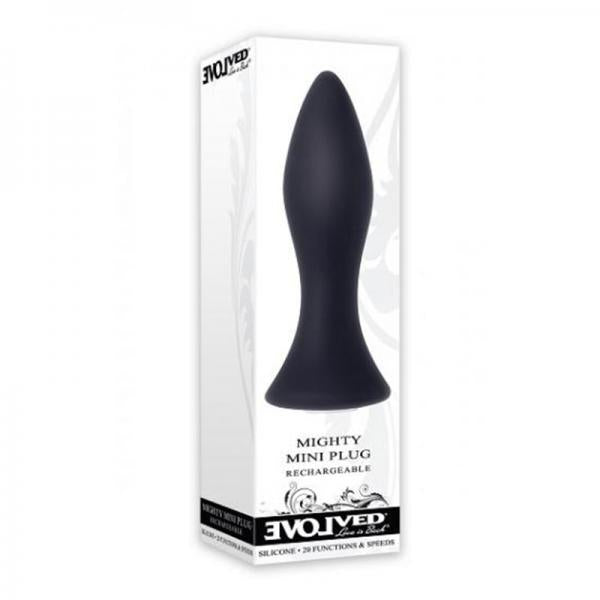 Mighty Mini Butt Plug Rechargeable Black Vibrator - OmniPleasures