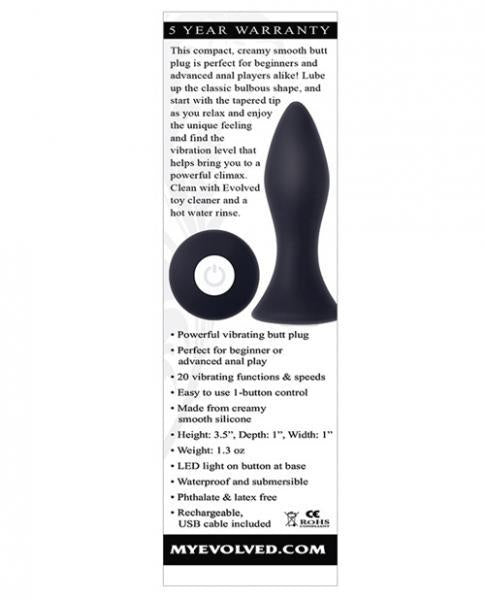 Mighty Mini Butt Plug Rechargeable Black Vibrator - OmniPleasures