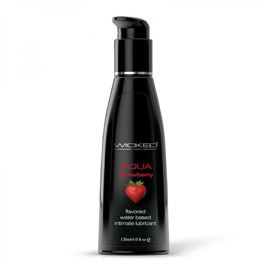 Wicked Aqua Lubricant Strawberry 4 fluid ounces - OmniPleasures