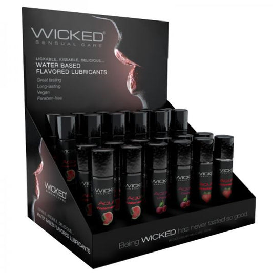 Wicked Aqua Classic Flavors Dp-8 Each 1oz. Strawberry, Watermelon And Cherry - OmniPleasures