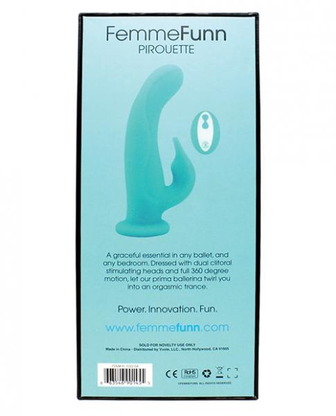 Femmefunn Pirouette Turquoise Blue Rabbit Vibrator - OmniPleasures