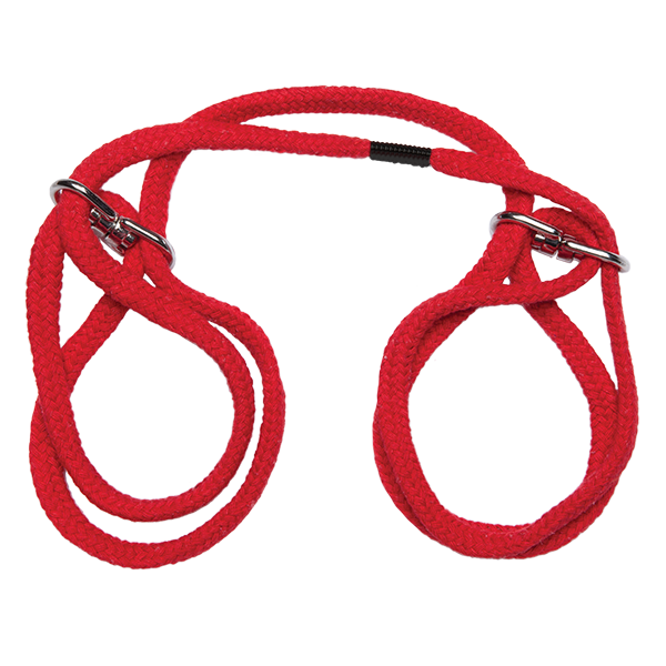 Japanese Style Bondage Cotton Wrist Or Ankle Cuffs Red - OmniPleasures