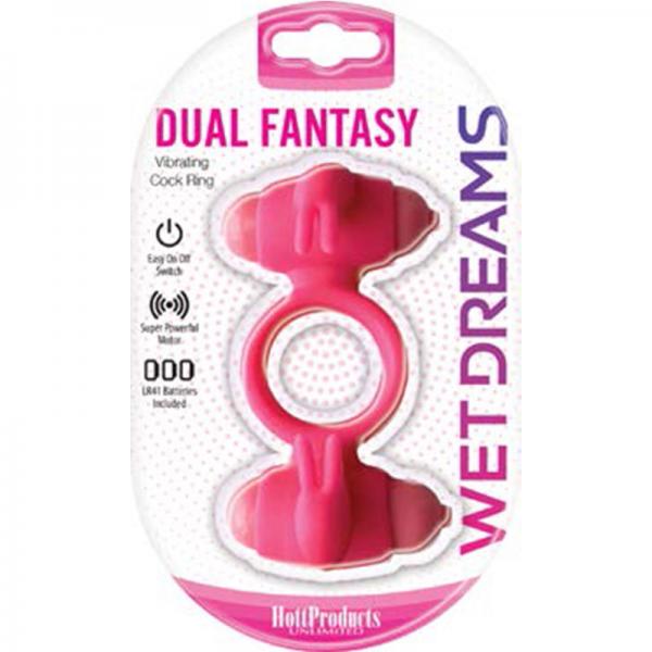 Wet Dreams Dual Fantasy Dual Cock Ring With Turbo Motors - OmniPleasures