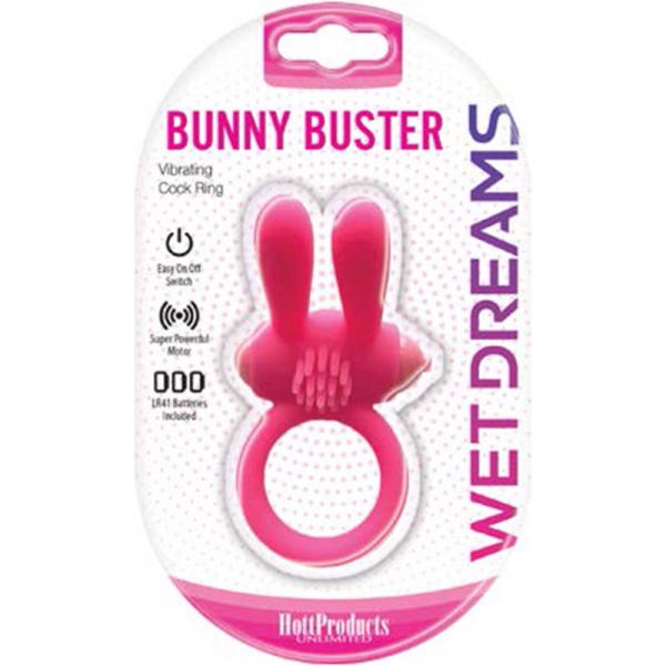 Wet Dreams Bunny Buster Cock Ring With Turbo Motor Pink - OmniPleasures