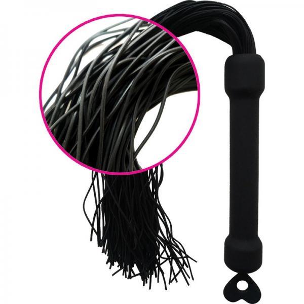 Whip It Black Pleasure Whip With Tassels - OmniPleasures