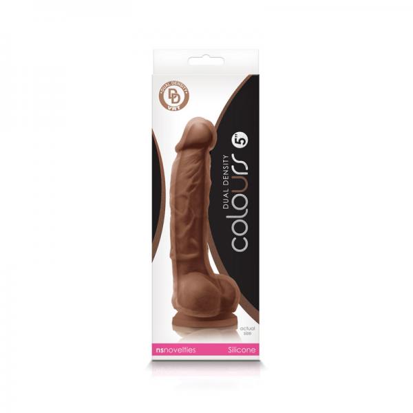 Colours - Dual Density - 5in Dildo - Brown - OmniPleasures