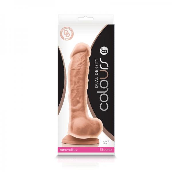 Colours Dual Density 8 inches Beige Dildo - OmniPleasures