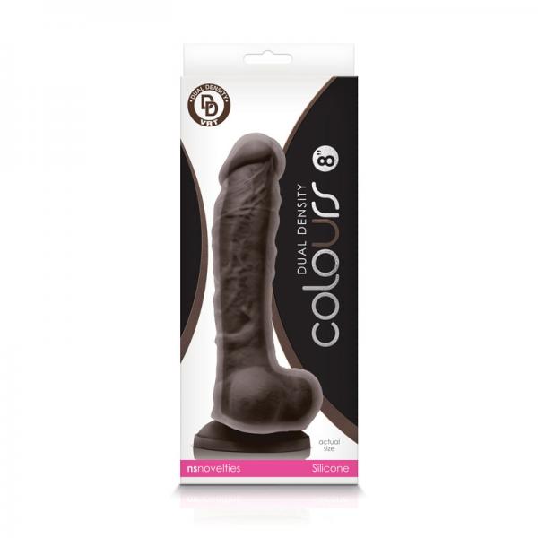 Colours - Dual Density - 8in Dildo - Dark Brown - OmniPleasures