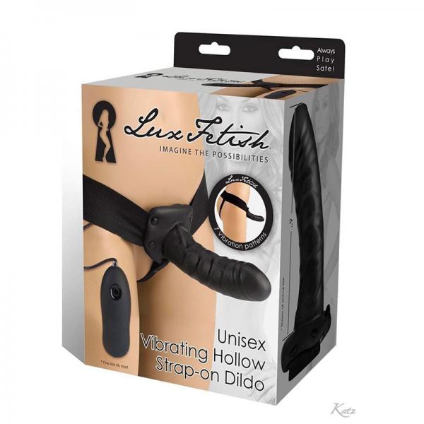 Lux Fetish Unisex Vibrating Hollow Strap On Dildo - OmniPleasures