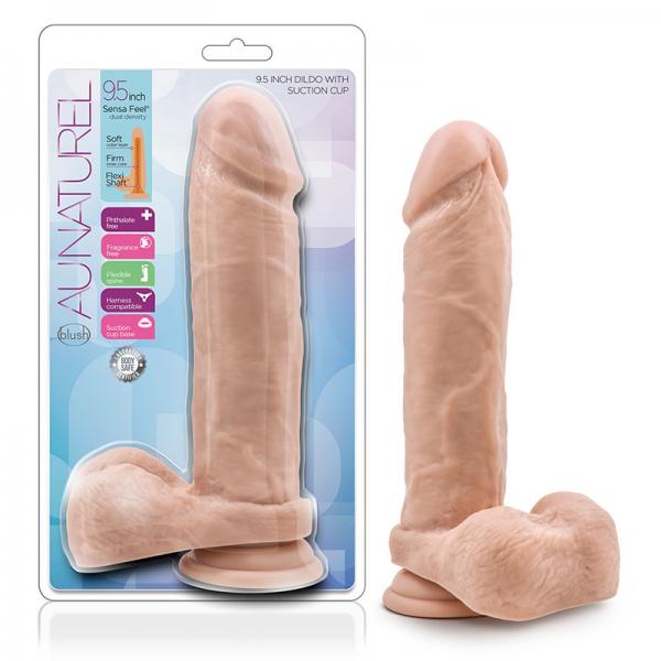 Au Natural 9.5 inches Dildo with Suction Cup Beige - OmniPleasures