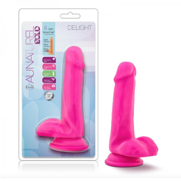 Au Naturel Bold Delight 6 inches Dildo Pink - OmniPleasures