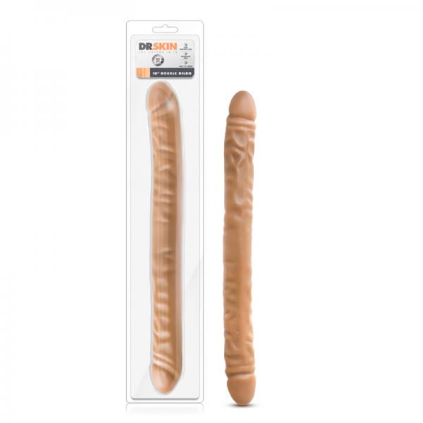 Dr Skin 18 inches Double Dildo Mocha Tan - OmniPleasures