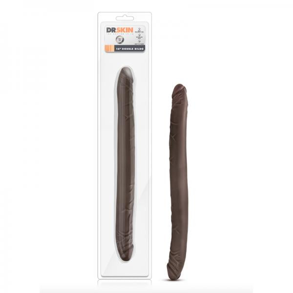 Dr Skin 16 inches Double Dildo Chocolate Brown - OmniPleasures