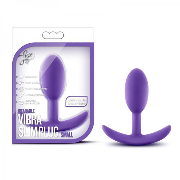 Luxe - Wearable Vibra Slim Plug - Small - Purple - OmniPleasures