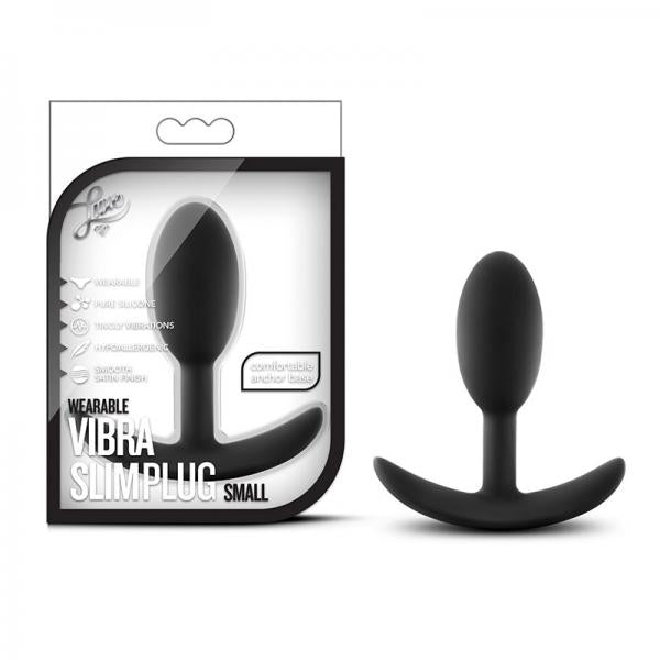 Luxe - Wearable Vibra Slim Plug - Small - Black - OmniPleasures