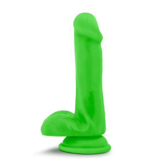 Neo Elite 6 inches Silicone Dual Density Cock, Balls Green - OmniPleasures