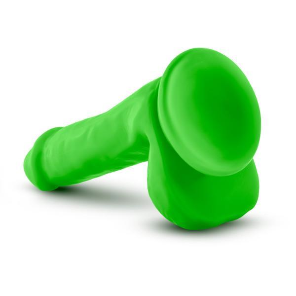 Neo Elite 6 inches Silicone Dual Density Cock, Balls Green - OmniPleasures