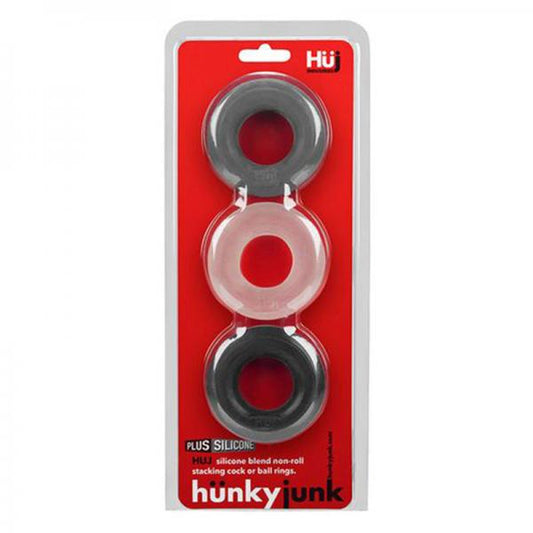 Hunkyjunk Huj3 3-pack C-ring, Tar Multi - OmniPleasures