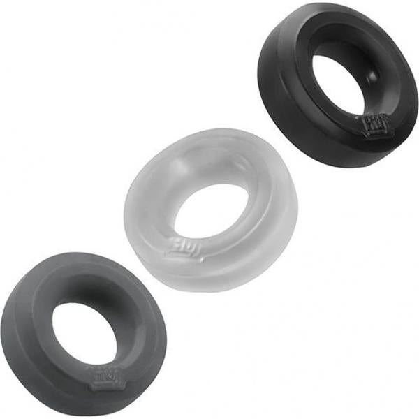 Hunkyjunk Huj3 3-pack C-ring, Tar Multi - OmniPleasures