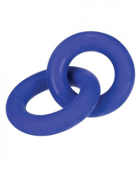 Hunkyjunk Duo Linked Cock/ball Rings, Cobalt - OmniPleasures