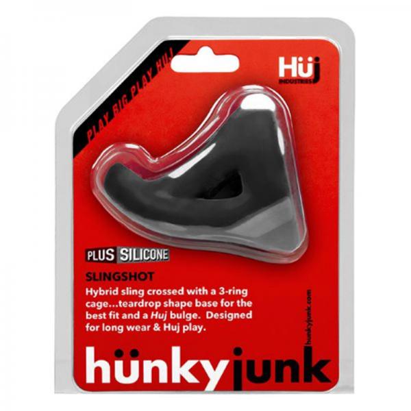 Hunkyjunk Slingshot 3 Ring Teardrop, Tar - OmniPleasures