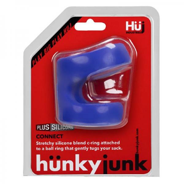 Hunky Junk Connect Cock Ball Tugger Blue - OmniPleasures