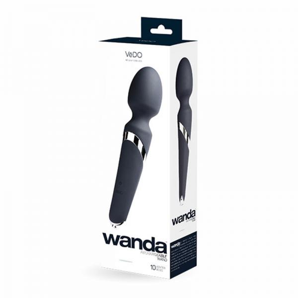 Vedo Wanda Rechargeable Wand Vibe - Just Black - OmniPleasures