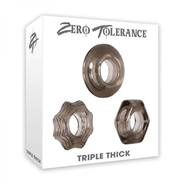 Triple Thick Cock Ring Trio Smoke - OmniPleasures