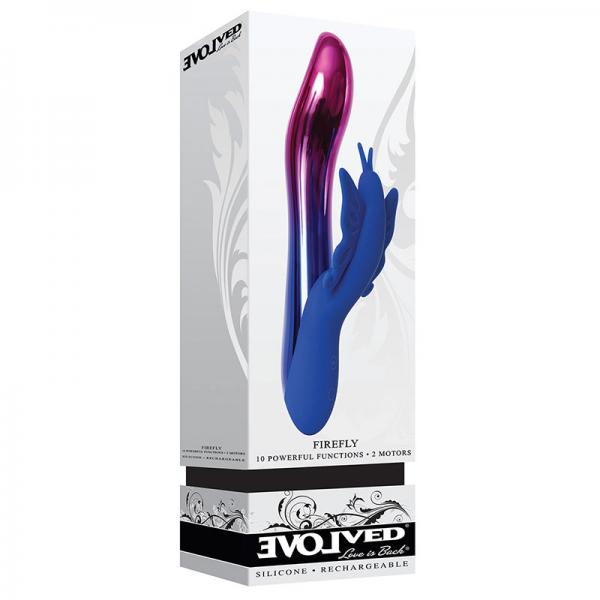 Evolved Firefly Light Up Vibrator 2 Motors 10 Function Usb Rechargeable Cord Included Waterproof - OmniPleasures