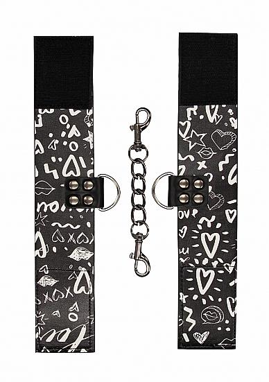 Printed Handcuffs Love Street Art Fashion Black - OmniPleasures