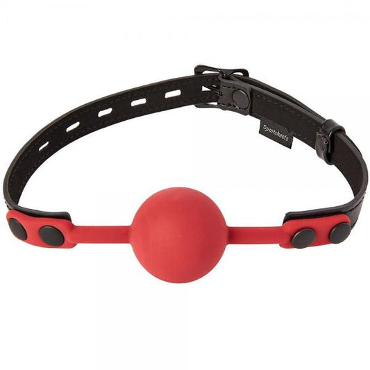 Sportsheets Saffron Ball Gag Black Red - OmniPleasures