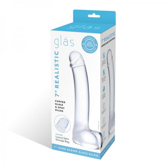 7in Realistic Curved Glass G-spot Dildo - OmniPleasures