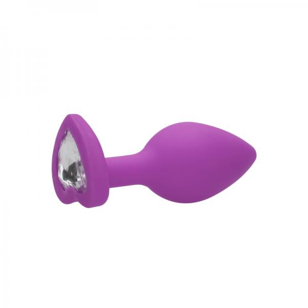 Diamond Heart Butt Plug - Regular - Purple - OmniPleasures