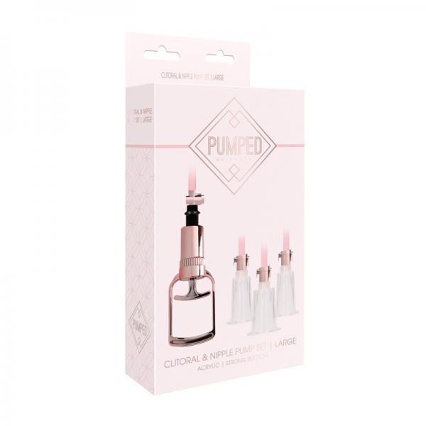 Pumped - Clitoral & Nipple Pump Set Large - Rose - OmniPleasures