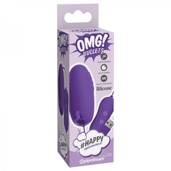 Omg! Bullets Happy Vibrating Bullet, Purple - OmniPleasures