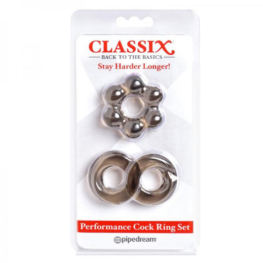 Classix Performance Cock Ring Set,smoke - OmniPleasures