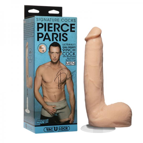 Signature Cocks Pierce Paris 9 Inch Ultraskyn Cock With Removable Vac-u-lock Suction Cup Vanilla - OmniPleasures