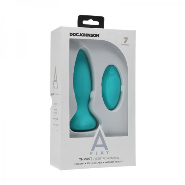 A-play Thrust Adventurous Rechargeable Silicone Anal Plug With Remote Teal - OmniPleasures