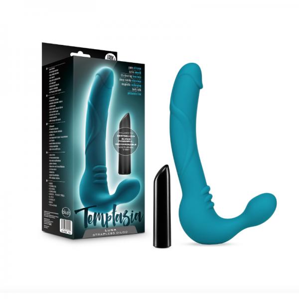 Temptasia Luna Strapless Silicone Dildo Teal - OmniPleasures