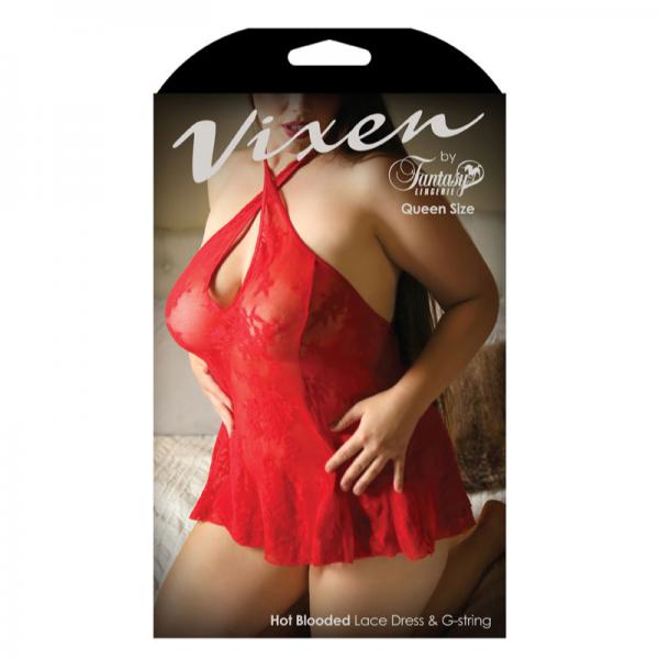 Vixen Hot Blooded Lace Dress & G-string O/S/Queen - OmniPleasures