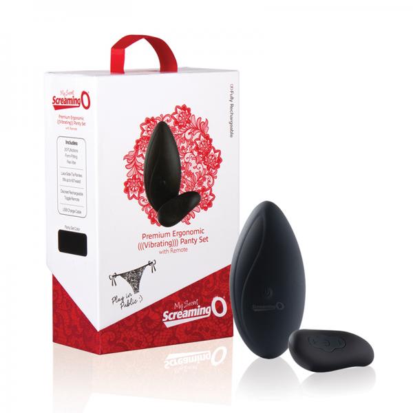 Screaming O Premium Ergonomic Remote Panty Set Black - OmniPleasures