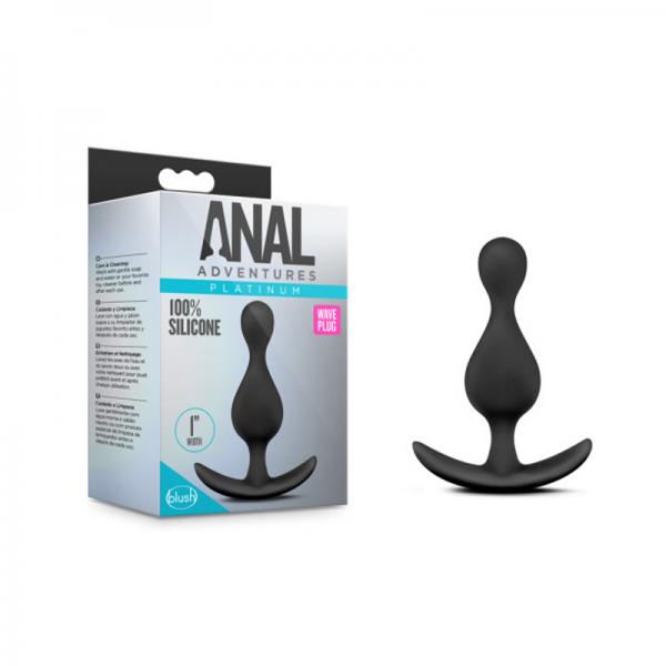 Anal Adventures Platinum Wave Plug Black - OmniPleasures