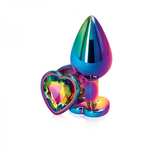 Rear Assets Mulitcolor Heart Medium Rainbow - OmniPleasures