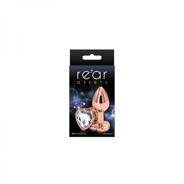 Rear Assets Rose Gold Heart Small Clear - OmniPleasures