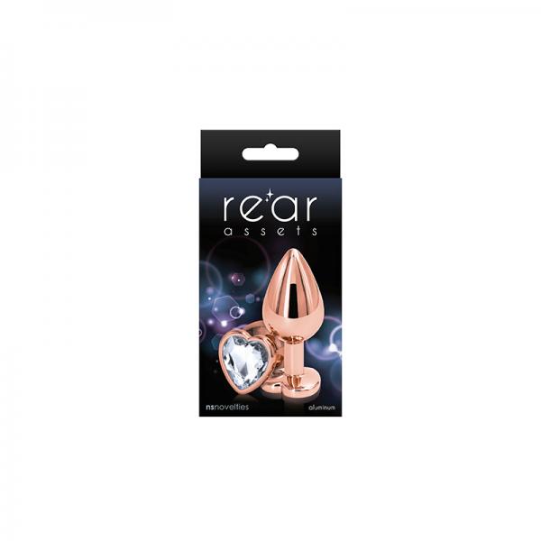 Rear Assets Rose Gold Heart Medium Clear - OmniPleasures